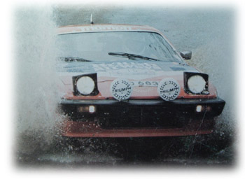 TR7 plowing through a small puddle